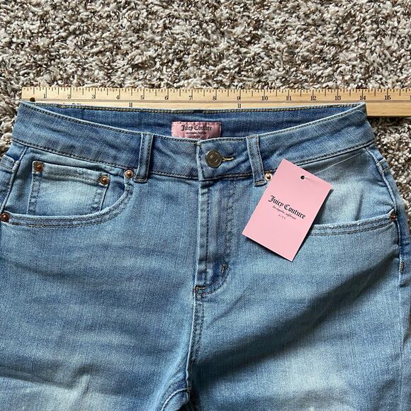 Juicy Couture Kids Mid Rise Cropped Kick Flare Jean Girls 14 Light Wash Denim - Picture 9 of 10